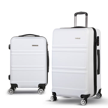 Wanderlite Hard Shell Luggage Set with TSA Lock Spinner Wheels White