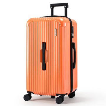 Wanderlite 28in Hard Shell Trunk Luggage with USB Type-C Port TSA Lock Orange