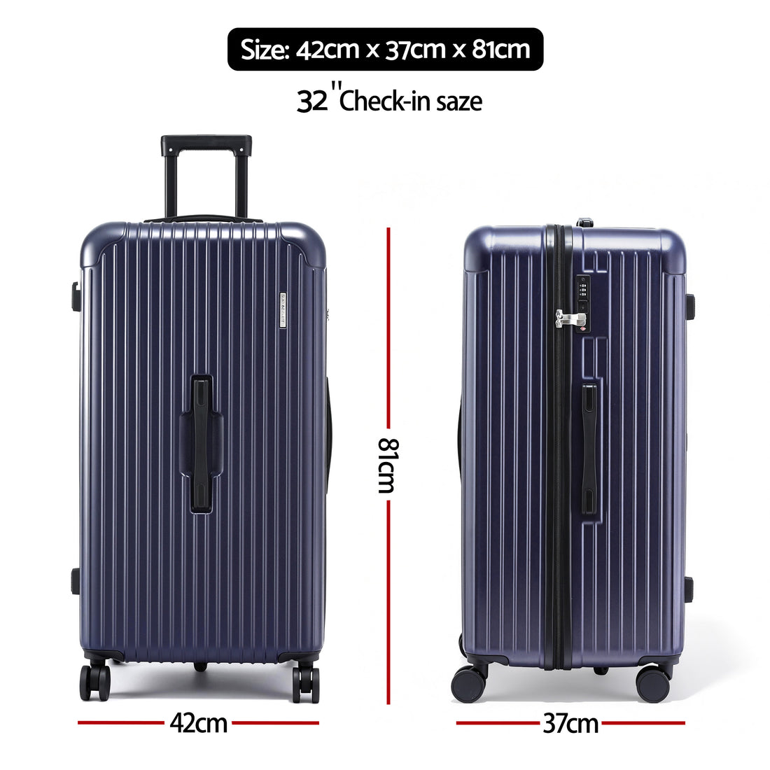 Wanderlite 32in Hard Shell Trunk Luggage USB Type-C Port TSA Lock Deep Indigo