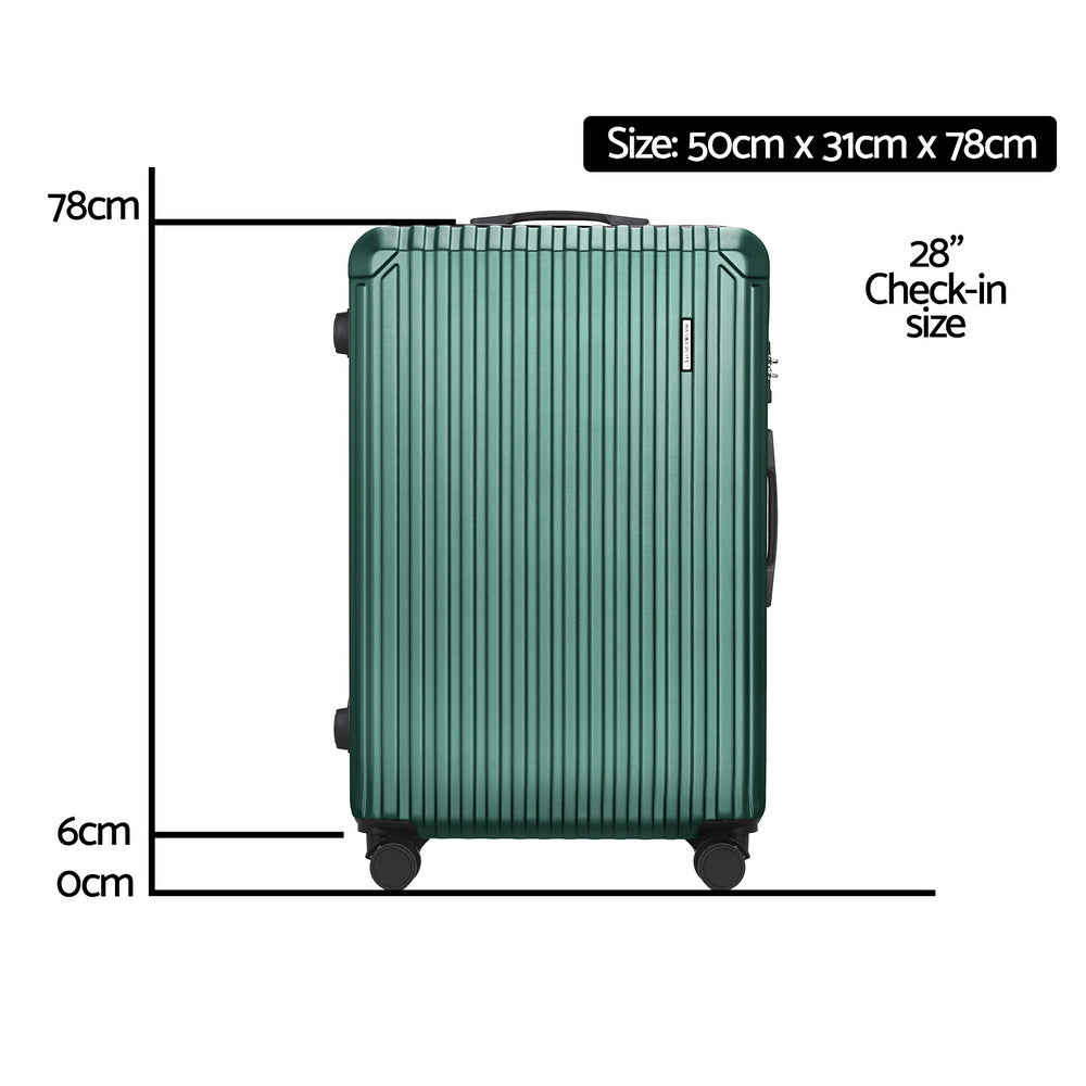 Wanderlite 28 Inch Hardshell Suitcase with TSA Lock Green