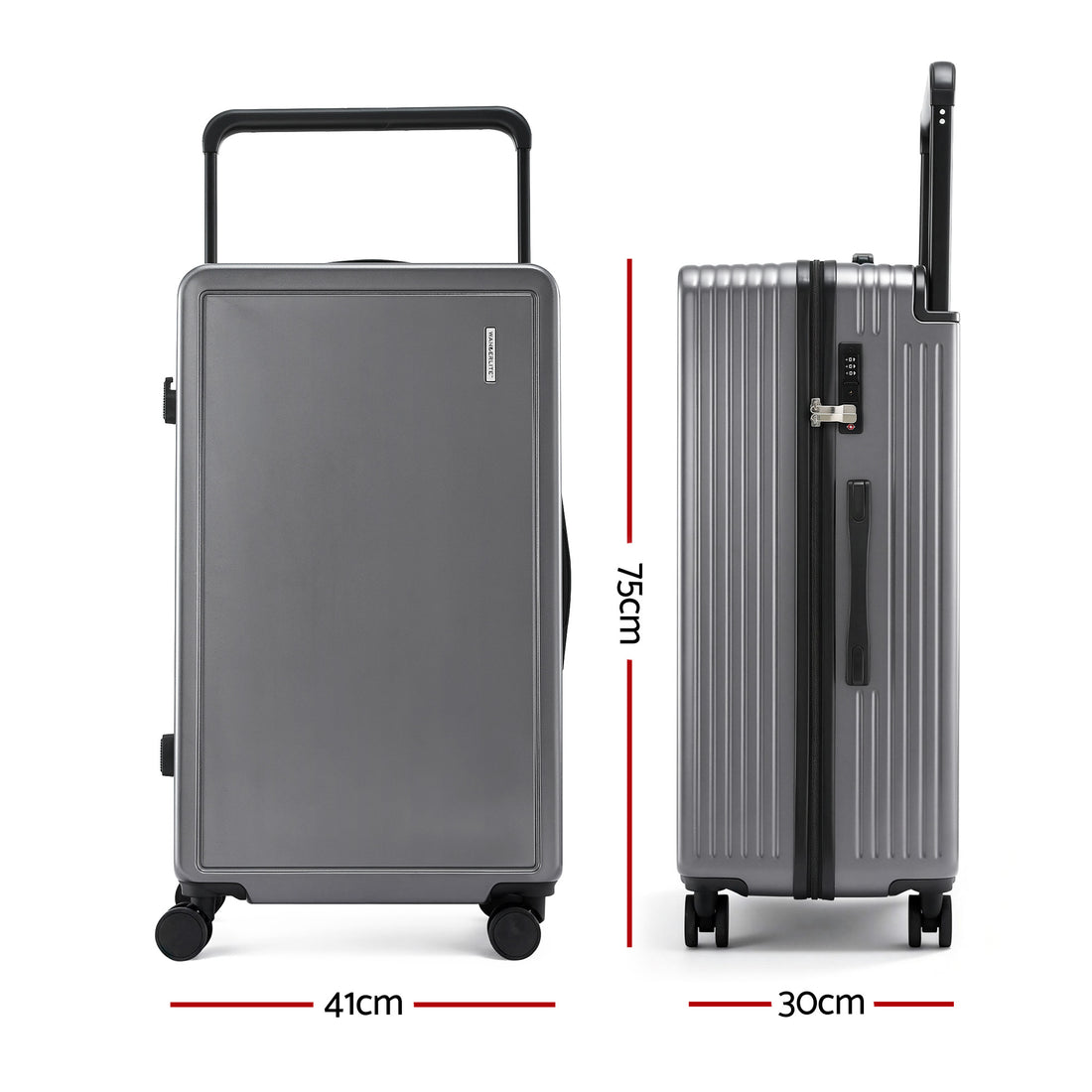 Wanderlite 28in Wide Handle Luggage with Cup Holder TSA Lock Anthracite Grey