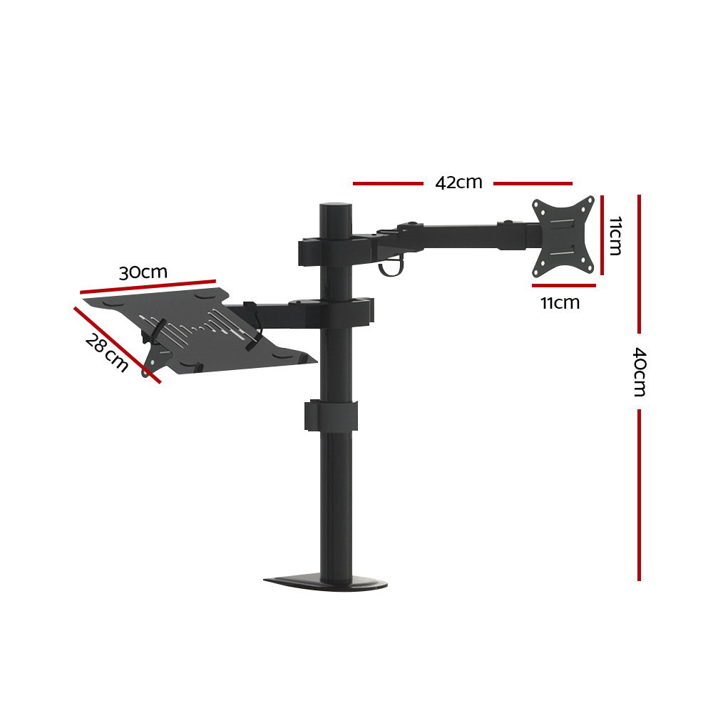 Artiss Monitor and Laptop Tray Desk Mount Arm Black