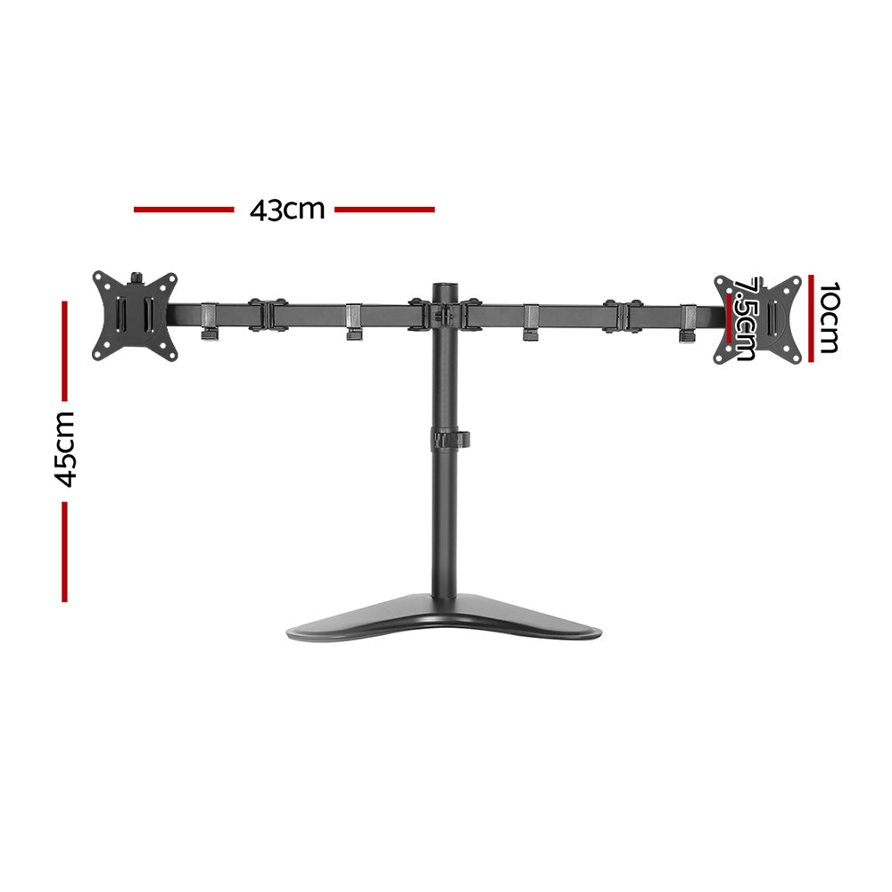 Artiss Dual Monitor Arm Stand Freestanding No-Drill Black