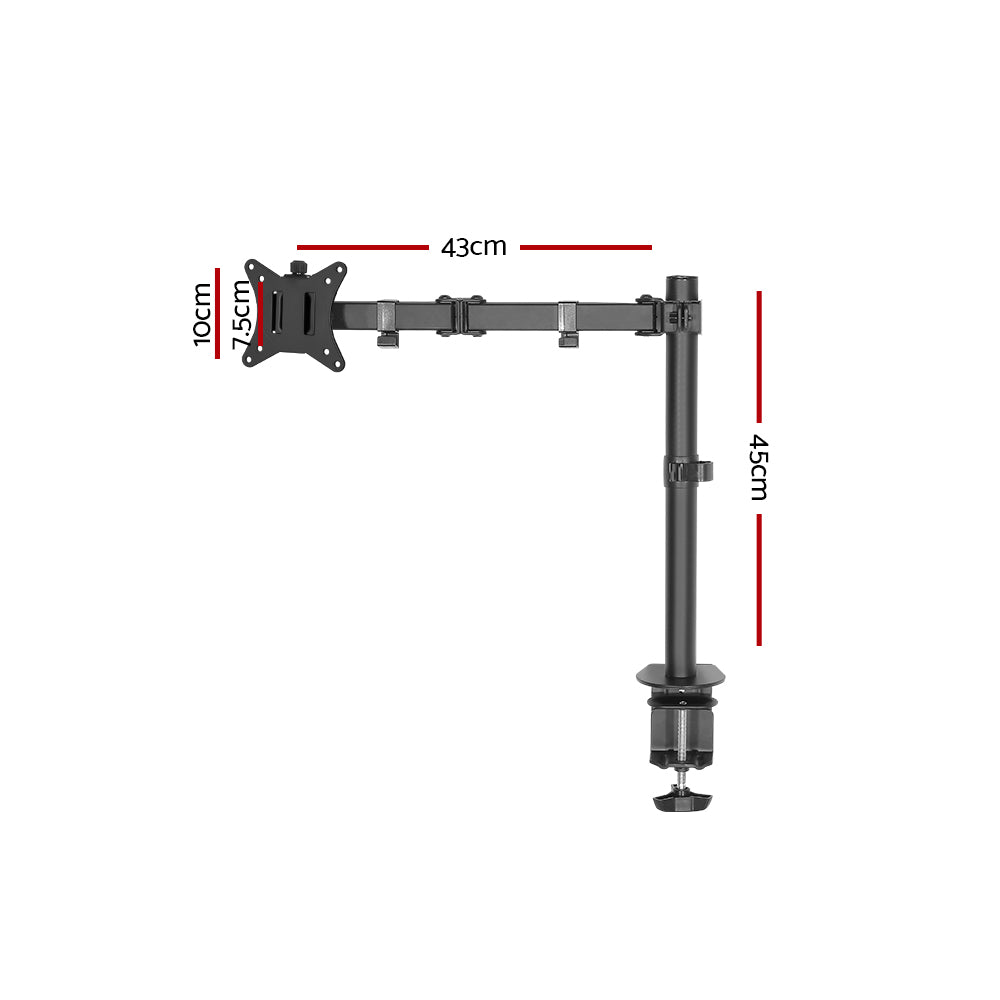 Artiss Single Monitor Arm Desk Mount 360 Swivel Black
