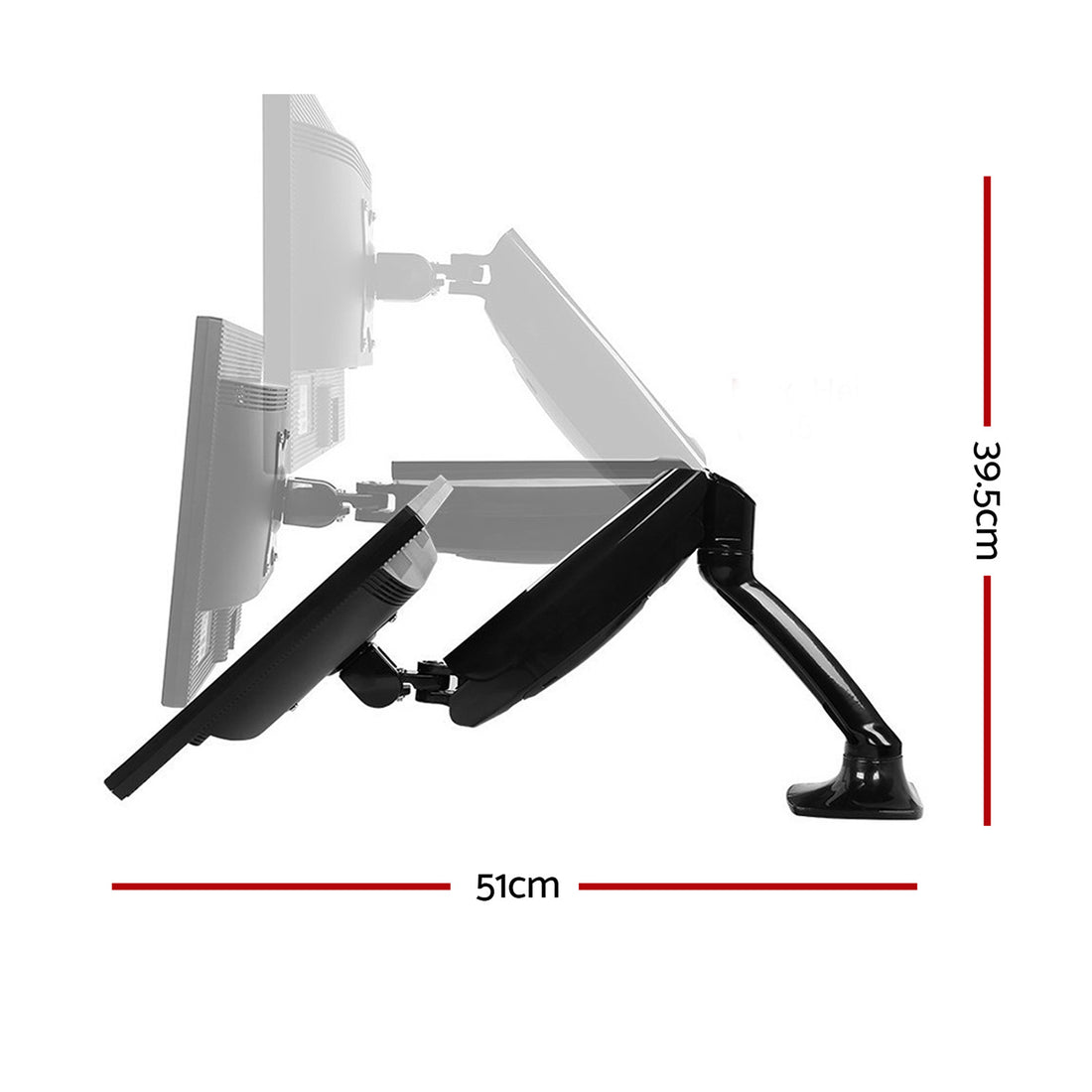 Artiss Gas Spring Single Monitor Arm Desk Mount Black