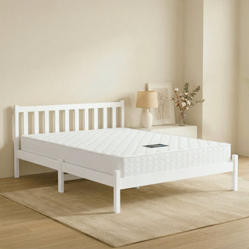 Artiss Wooden Double Bed Frame with Mattress Natural Pine