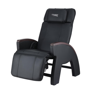 Livemor Vibration Massage Chair Zero Gravity Recline Heated Black PU Leather