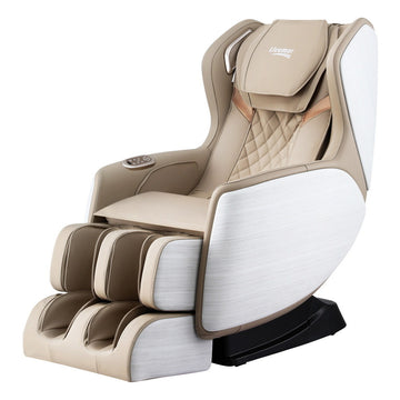 Livemor 3D Massage Chair Voice Control Body Scanning 16 Airbags White Beige