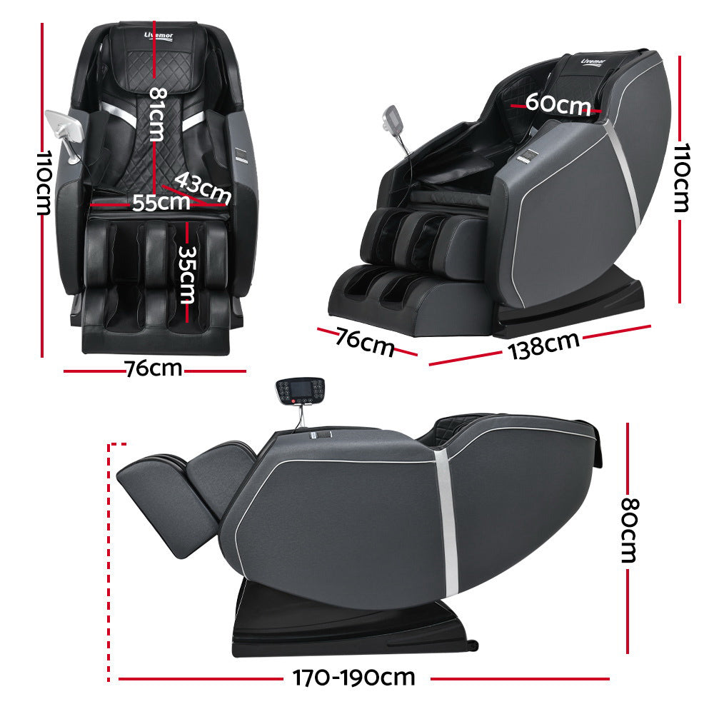 Livemor Massage Chair Electric Recliner with Bluetooth Grey