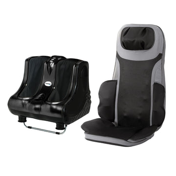 Livemor Full Body Massage Seat Cushion with Calf Foot Massager Black