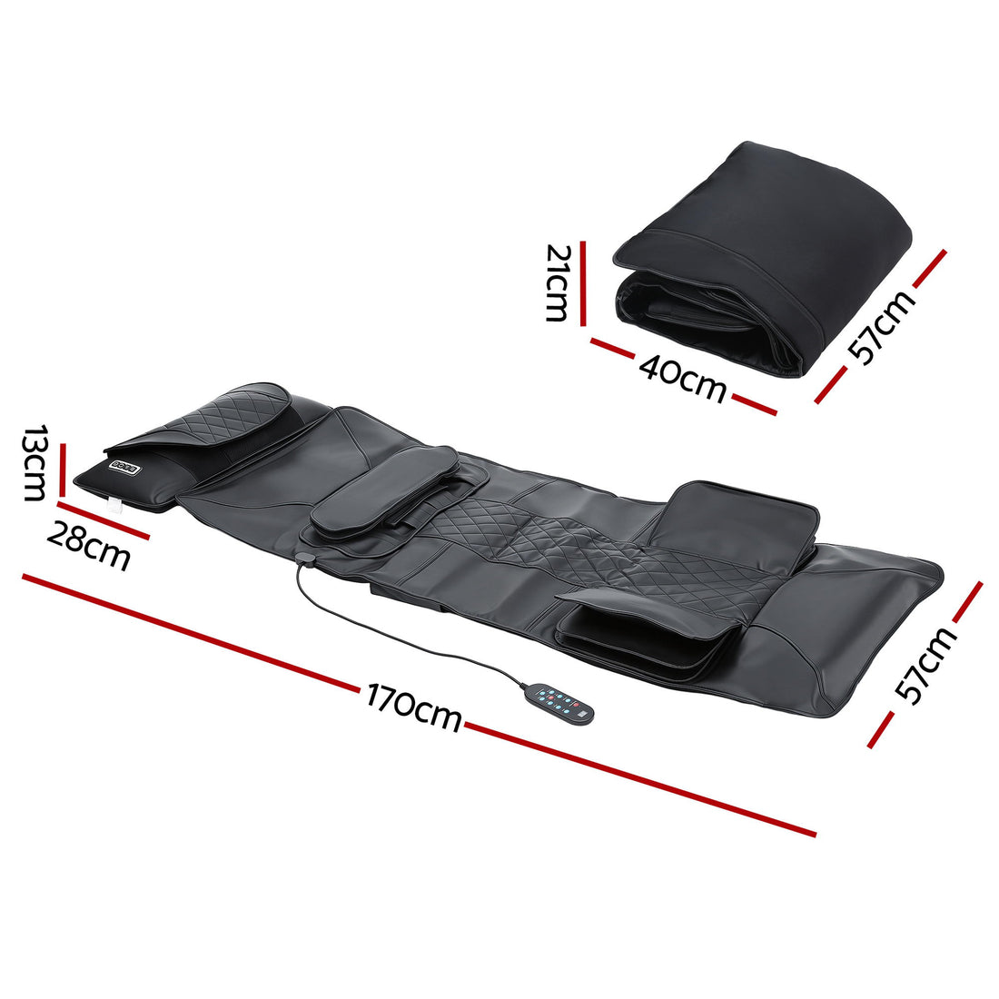 Livemor Heated Neck Massager with Airbag Lumbar Stretch PU Leather