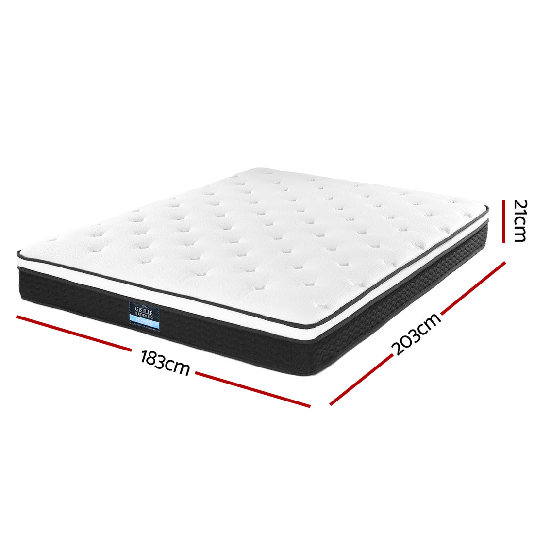 Giselle Bedding Euro Top Mattress 21cm Medium Firm King