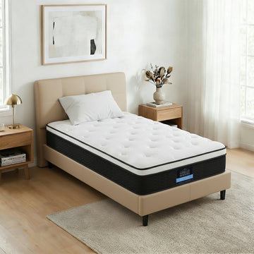 Giselle Bedding Bonnell Spring Mattress Medium Firm Euro Top 21cm Single