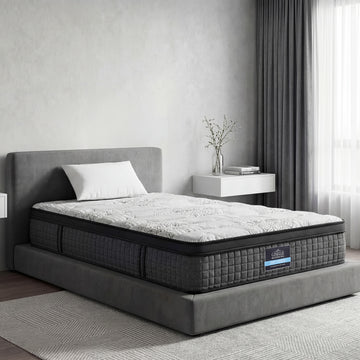 Giselle Bedding Euro Top Pocket Spring Mattress 34cm Latex Foam Single