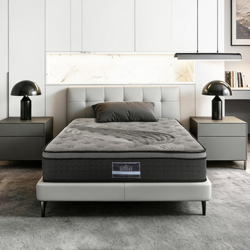 Giselle Bedding Bamboo Cover Euro Top Mattress 34cm Medium Firm Single