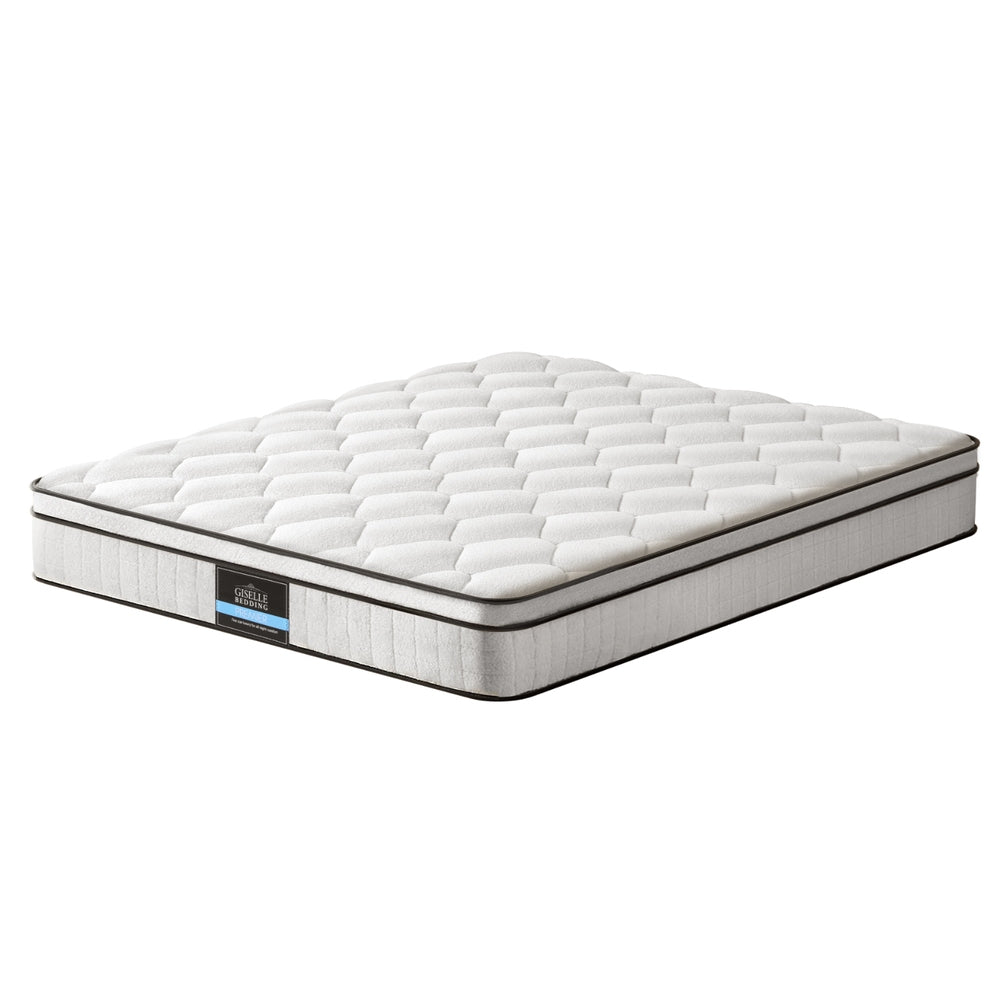 Giselle Bedding Pocket Spring Mattress Euro Top Velvet 22cm King White
