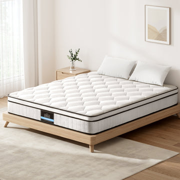 Giselle Bedding Euro Top Mattress Medium Firm Pocket Spring 22cm Queen