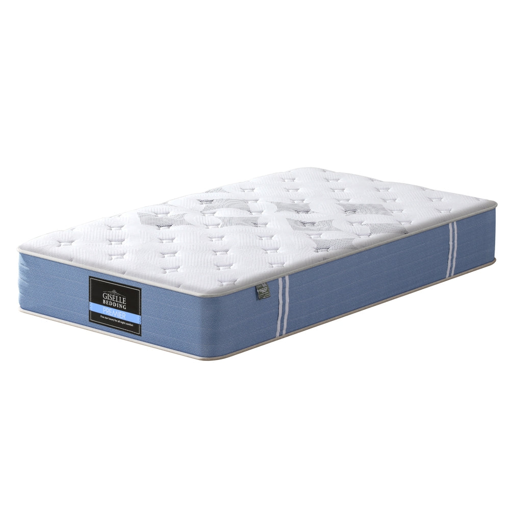 Giselle Euro Top Pocket Spring Mattress Bamboo 25cm Medium Firm King Single