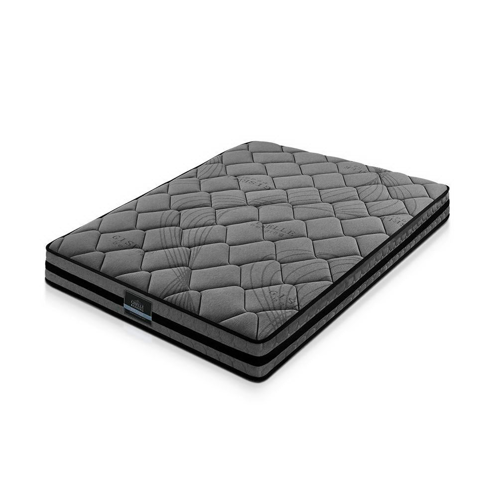 Giselle Bedding Mattress Pocket Spring 22cm Medium Firm Double Grey