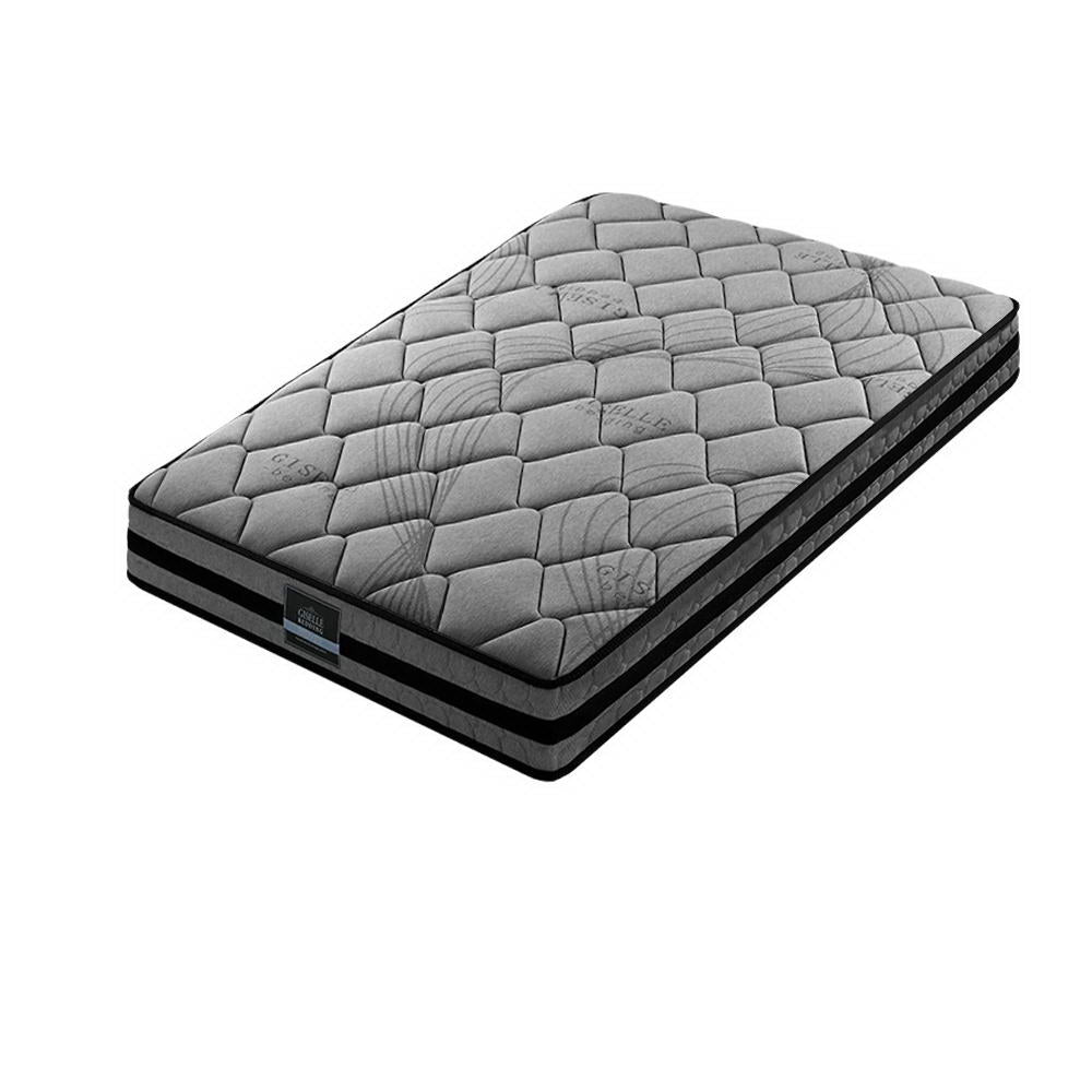 Giselle Bedding Mattress Pocket Spring 22cm Medium Firm Single Grey