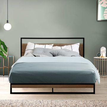Artiss Dane Industrial Metal Bed Frame Double Black