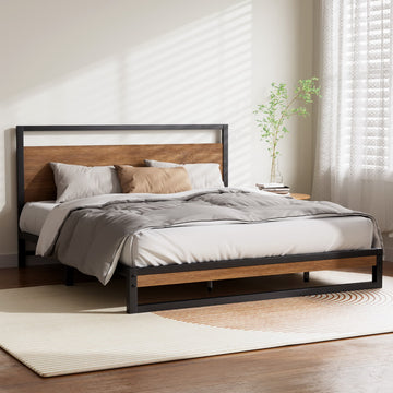 Artiss Dane Industrial Metal Bed Frame King Black