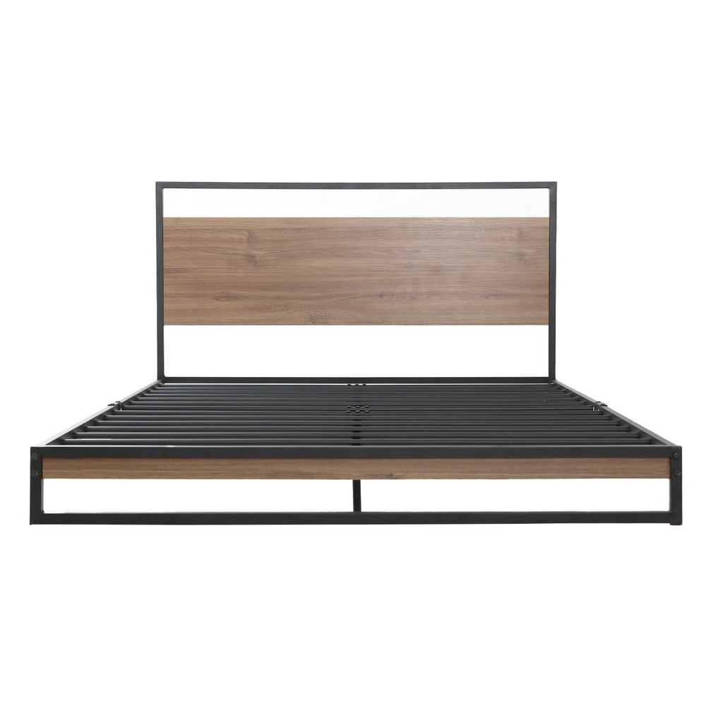 Artiss Dane Industrial Metal Bed Frame King Black