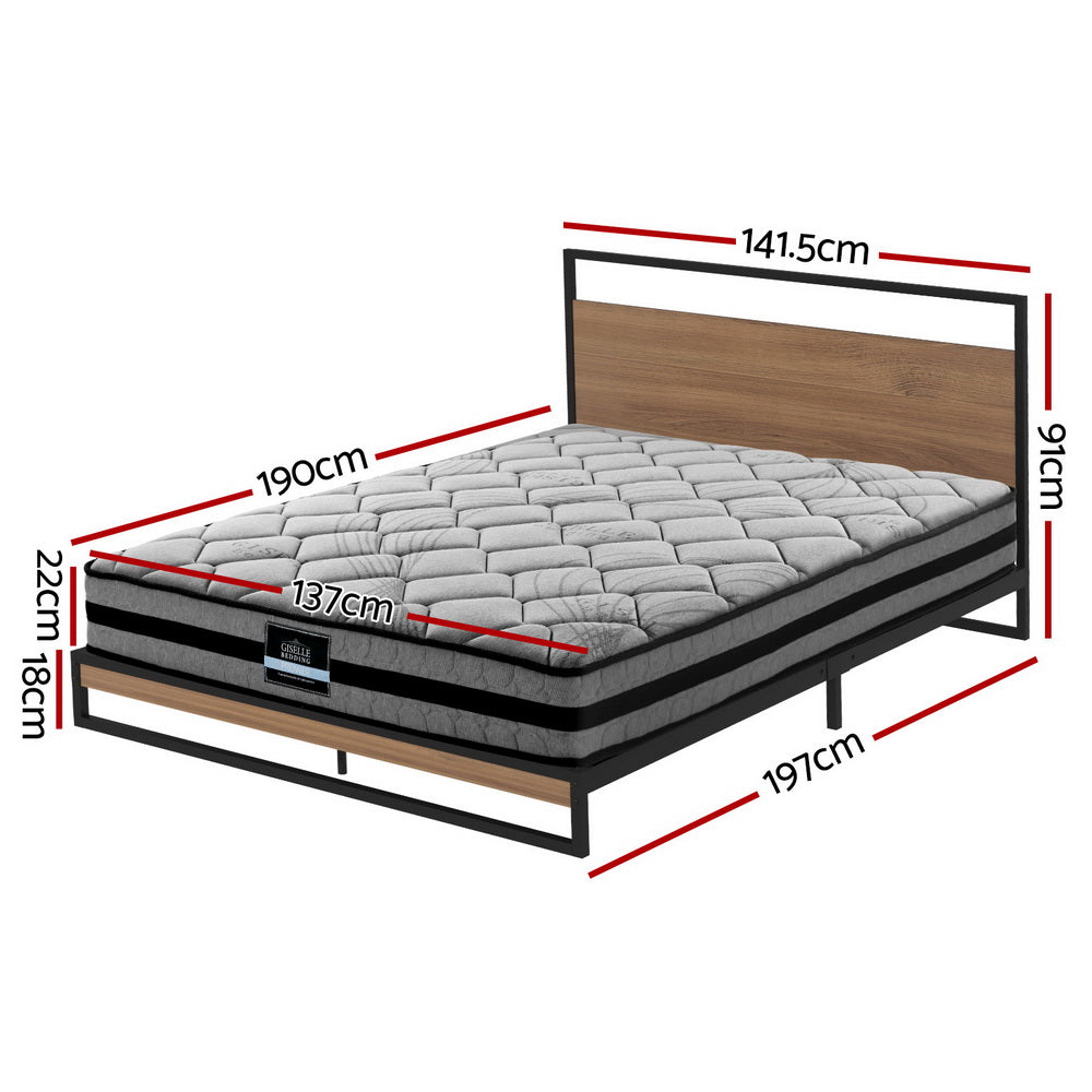 Artiss Metal Bed Frame Double Size Platform with Mattress