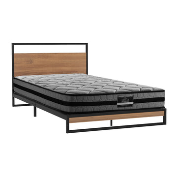 Artiss Dane Industrial Metal Bed Frame King Single Black