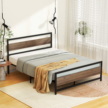 Artiss Drew Industrial Bed Frame Double Black Steel MDF