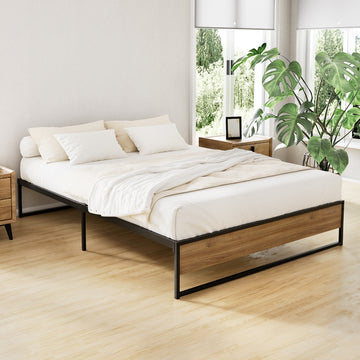 Artiss Industrial Metal Bed Frame Double Black Steel