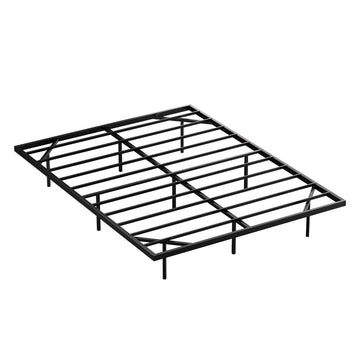 Artiss Metal Double Bed Frame with LED Underglow Platform Black