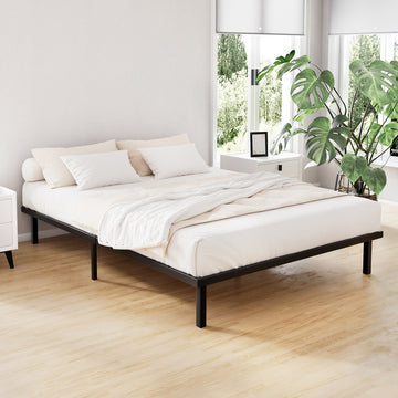 Artiss Ted Metal Bed Frame Double Black Steel