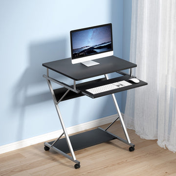 Artiss Computer Desk with Keyboard Tray and Lower Shelf Black