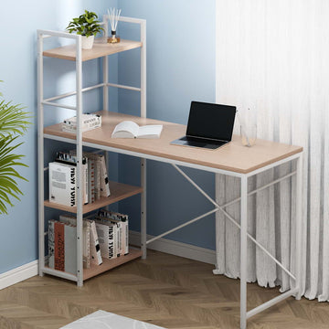 Artiss Computer Desk with Open Shelves Oak 120cm