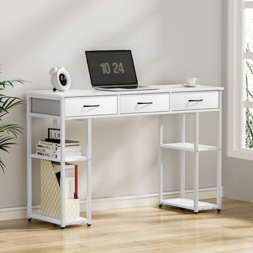 Artiss Study Desk with 4 Shelves and 3 Drawers 120cm White