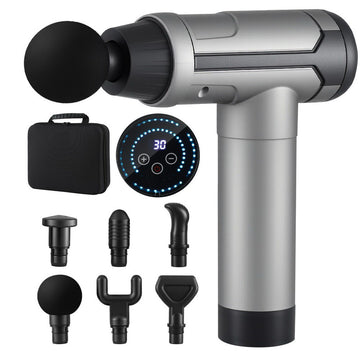 Everfit Massage Gun 30 Speed 6 Heads Percussion Massager Black