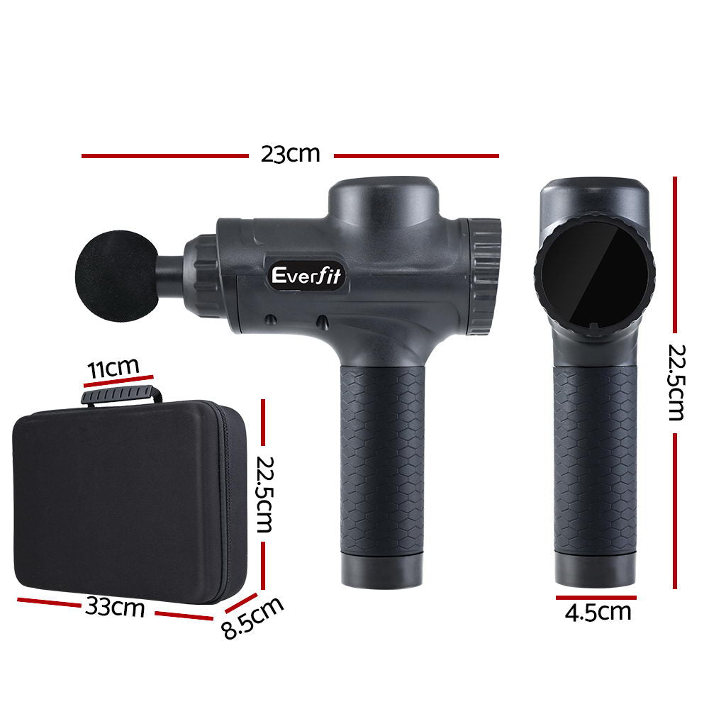 Everfit Percussion Massage Gun Deep Tissue 30 Speed Black