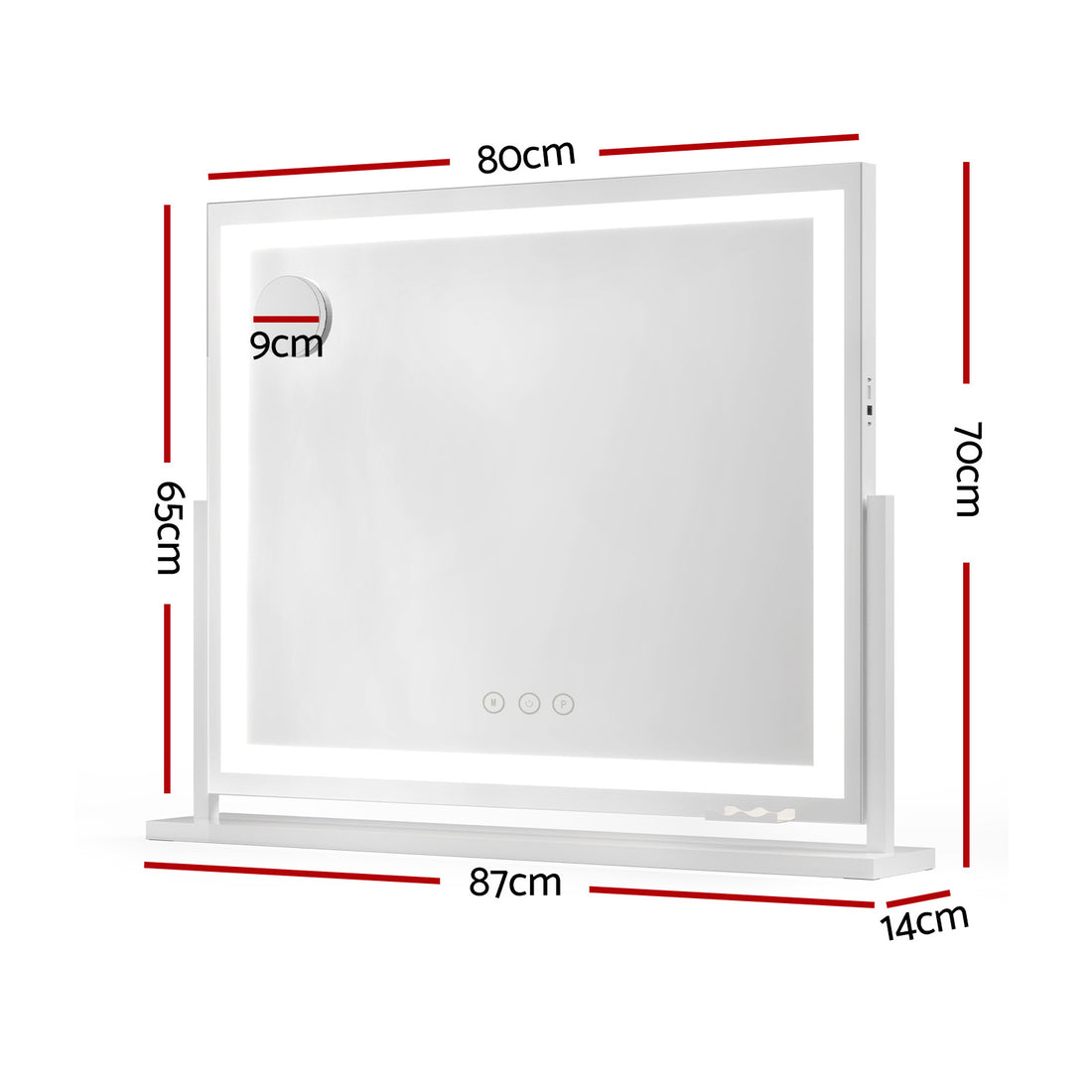 Embellir LED Hollywood Makeup Mirror 18 Bulbs White 80x65cm