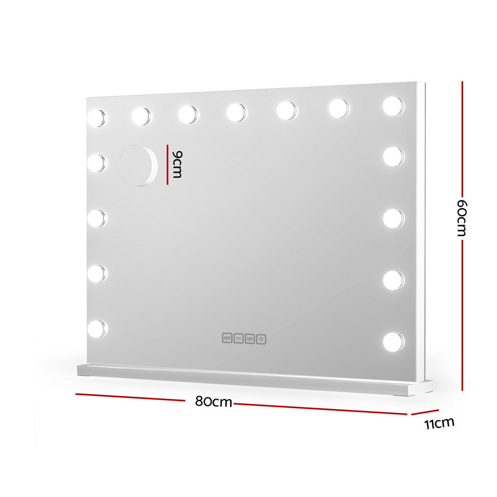Embellir LED Makeup Mirror Bluetooth Speaker USB Touch White 80cm