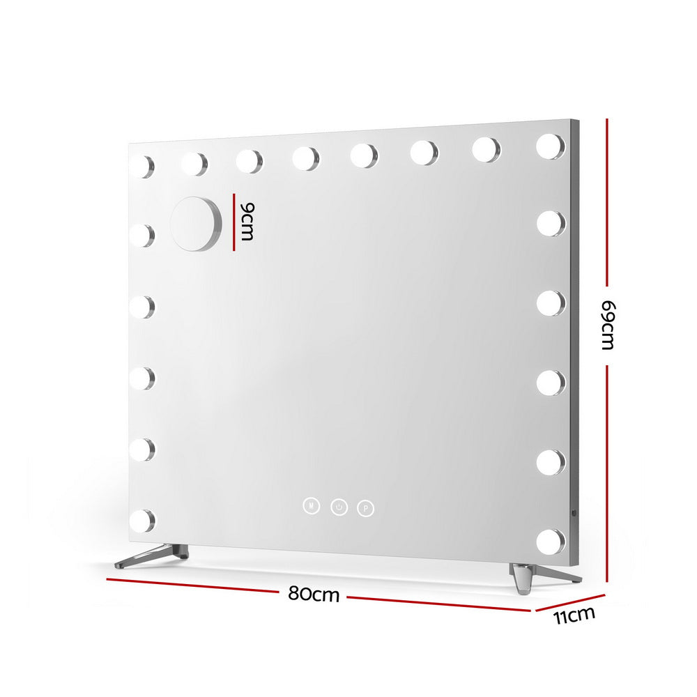 Embellir LED Hollywood Makeup Mirror 18 Bulbs Silver 80x65cm