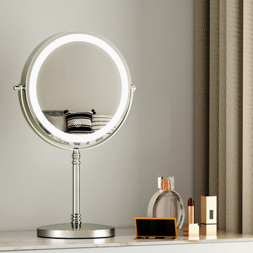 Embellir LED Makeup Mirror 10X Magnification Rotation Stand White