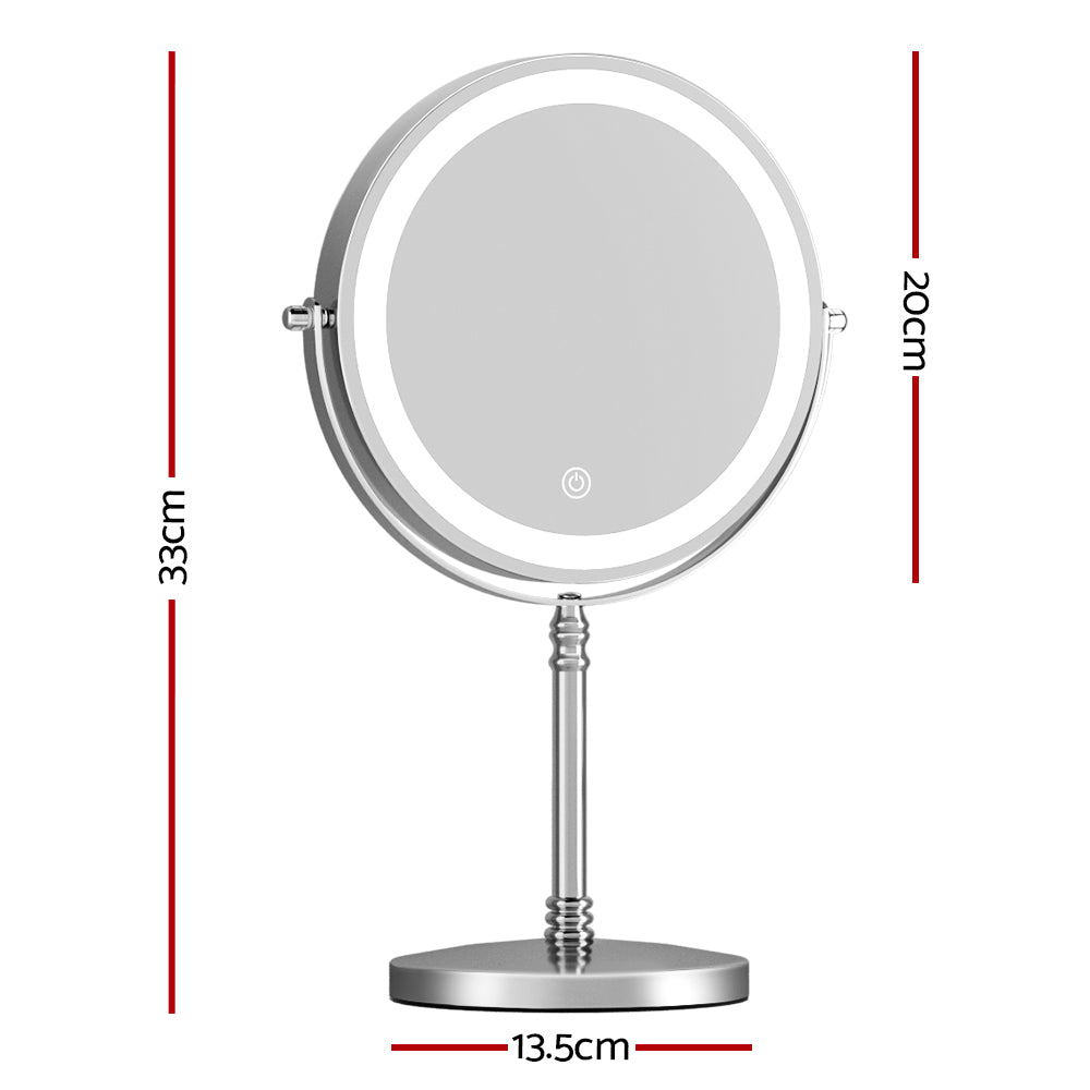 Embellir LED Makeup Mirror 10X Magnification Rotation Stand White