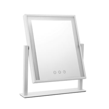 Embellir LED Hollywood Makeup Mirror Touch Control Rotating Stand White