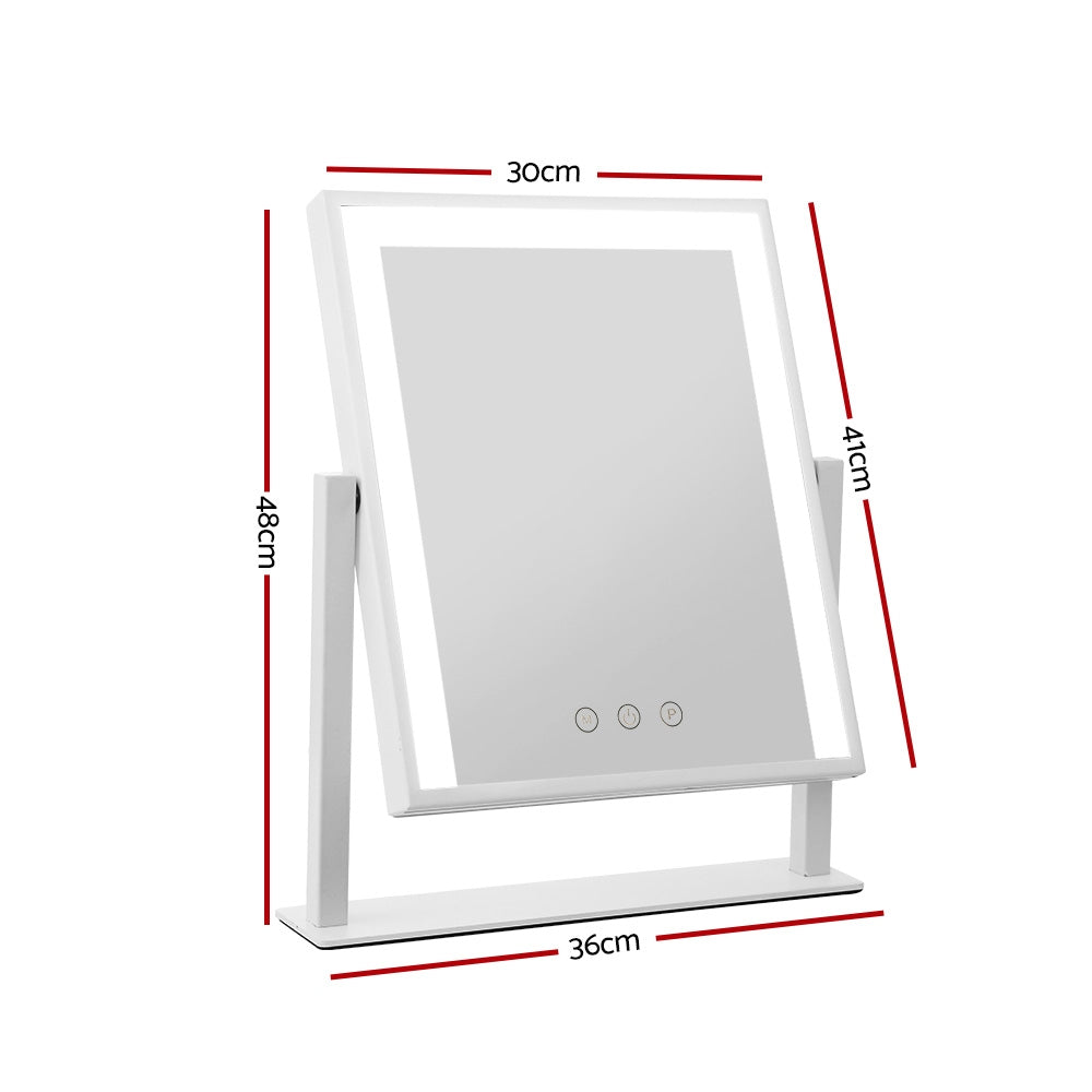 Embellir LED Hollywood Makeup Mirror Touch Control Rotating Stand White