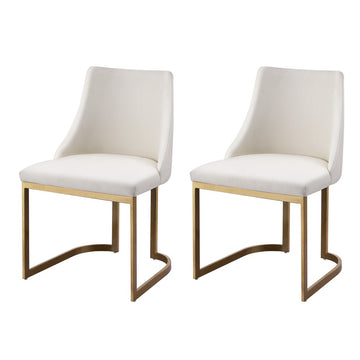 Artiss Linen Upholstered Dining Chairs Set of 2 Beige