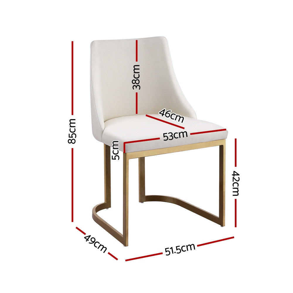 Artiss Linen Upholstered Dining Chairs Set of 2 Beige