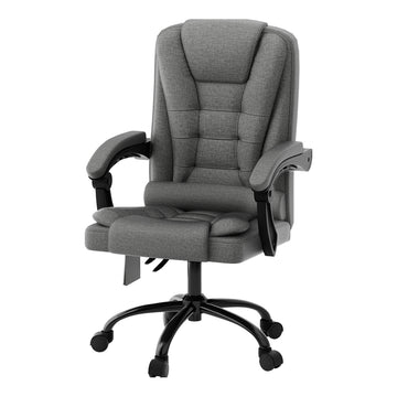 Artiss Massage Office Chair with 2 Point Vibration Grey Linen