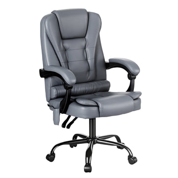 Artiss Massage Office Chair with 4-Point Ergonomic Recline Grey