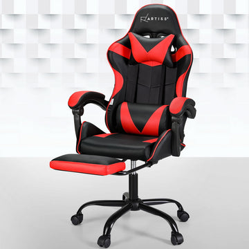 Artiss Massage Gaming Chair 2 Point Red